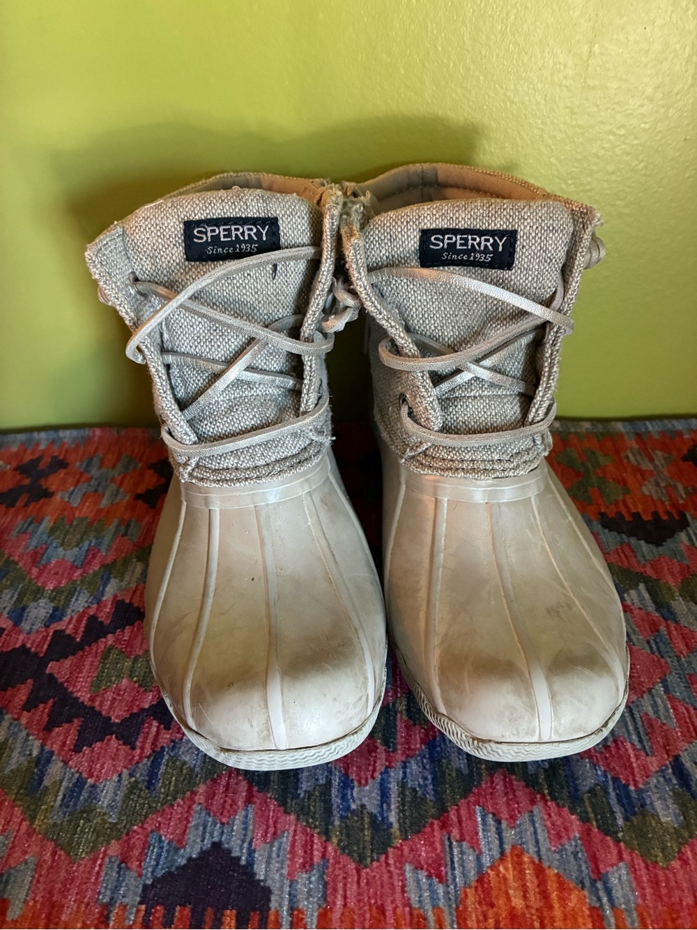 Sperry Kids Silver & Gray Lace-Up Waterproof Duck Boots